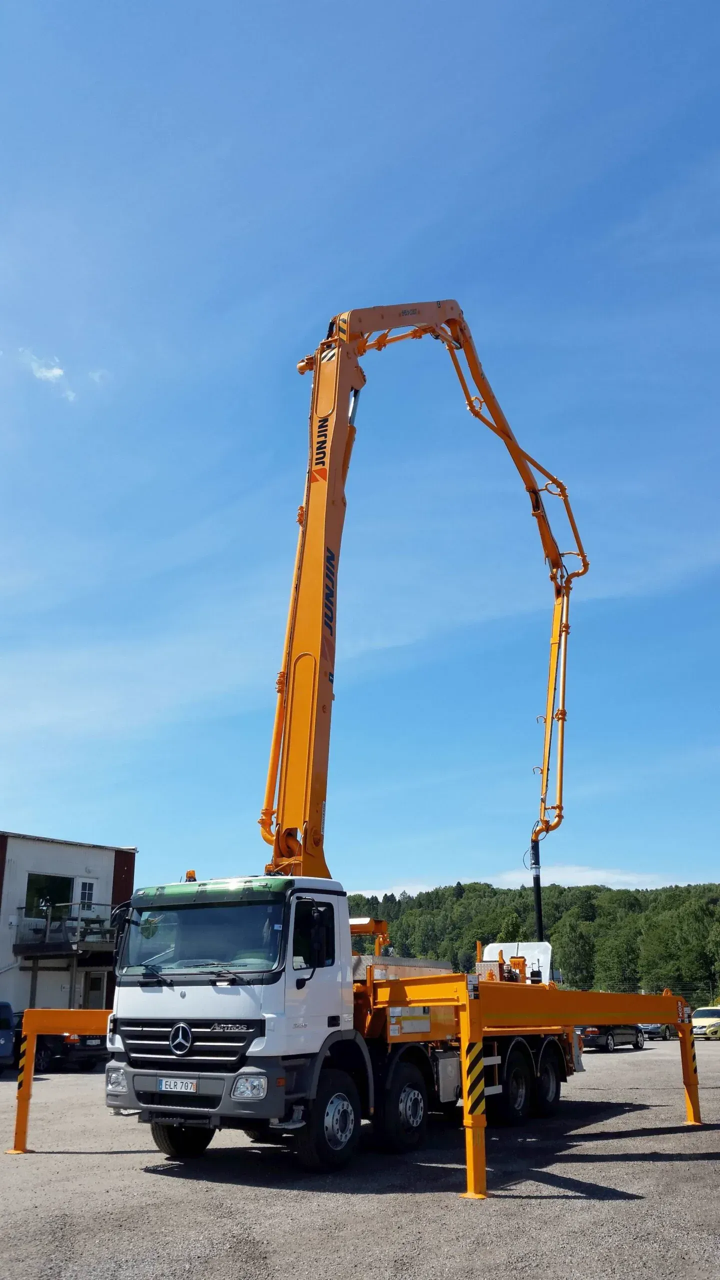 Concrete pump in action